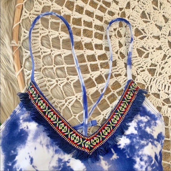 Altar’d State Tie Dye Fringe One Piece Swimsuit S - Picture 4 of 8